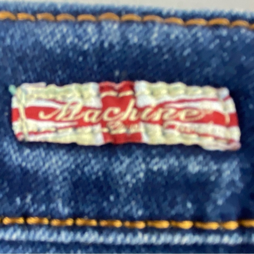 Machine torn up look blue jean mini skirt with stretch size large - Picture 4 of 12